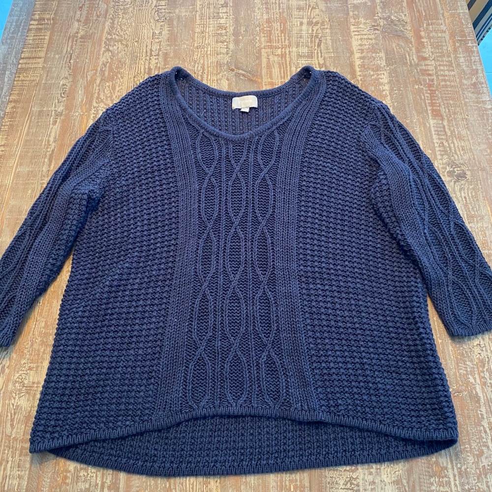NWOT Ryllace Blue Cable Kint Sweater Plus Size 1X